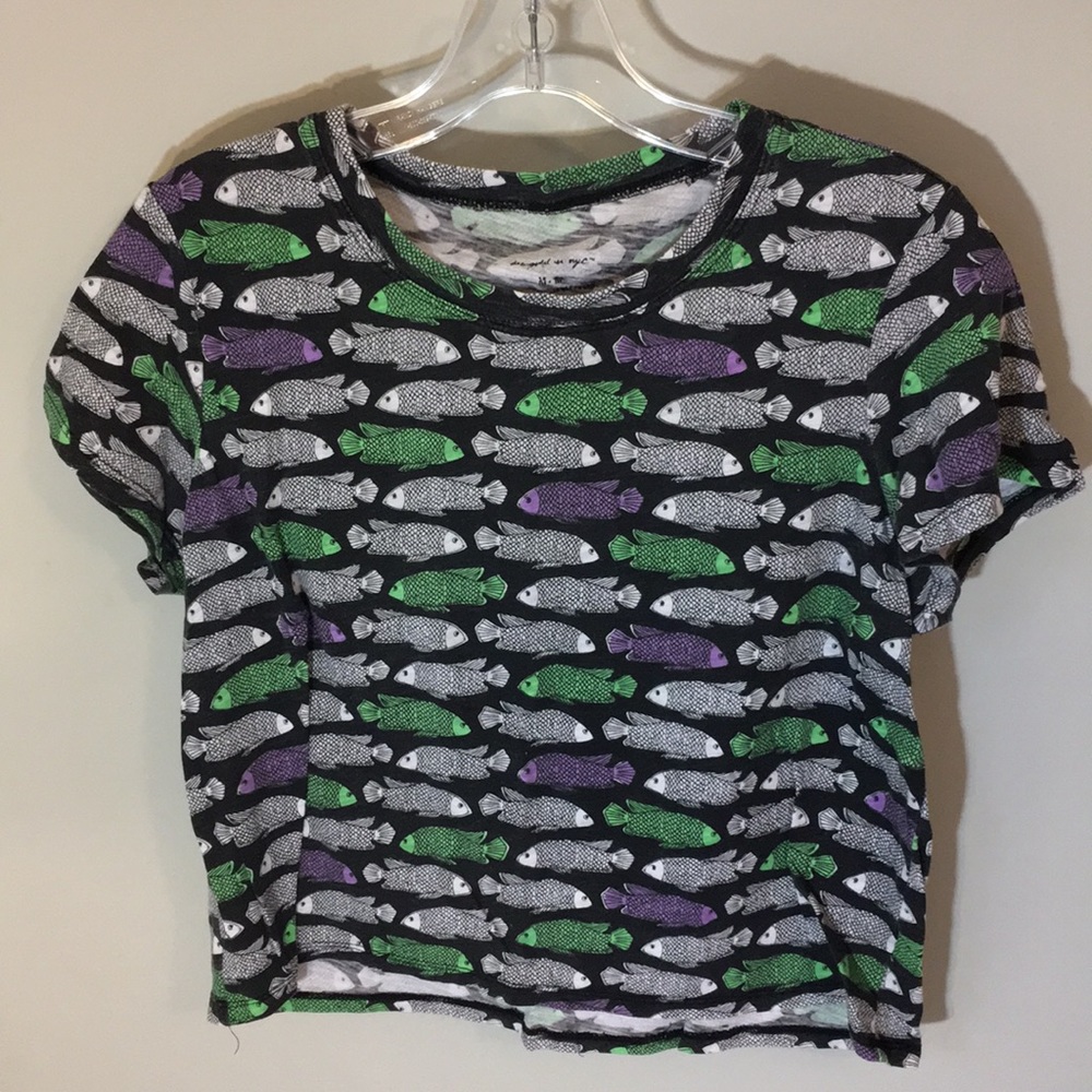 Aeropostale crop top, fish pattern size Med.